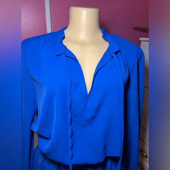 NEW Elegant Blue Women's Dress - Picture 4 of 12